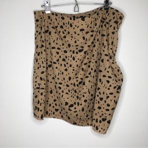 Shein Curve Light Brown Black-Spotted Skirt 2XL